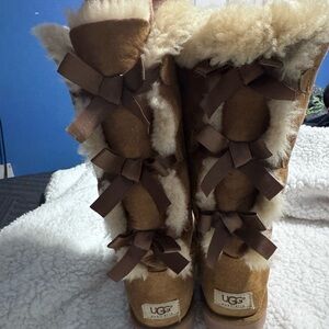 UGG Bailey Bow Chestnut Boots